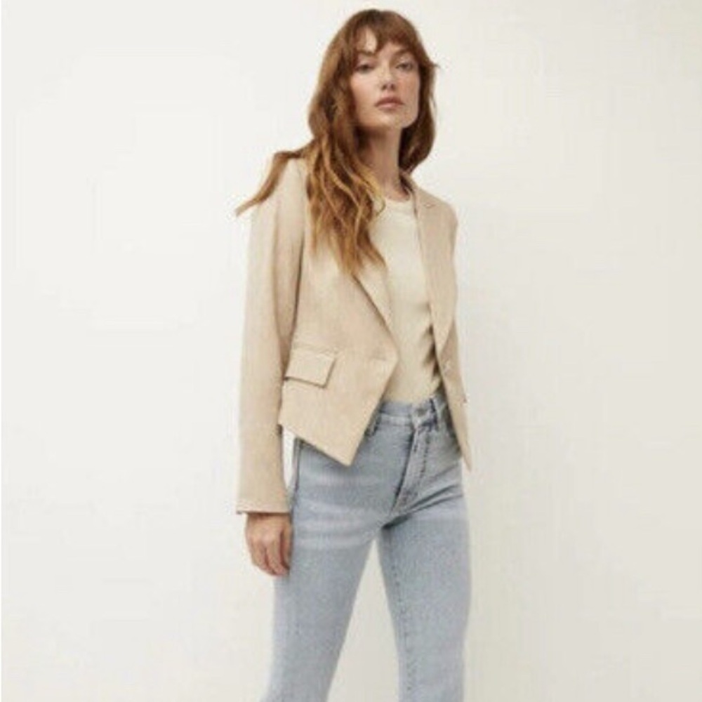 Tan Blazer with Button Closure